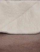 Çift Kişilik Düz Pamuklu Battaniye çift taraflı 200 + 220 kahverengi thumbnail 3