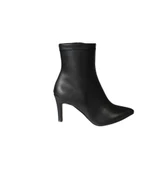 YAZKIŞ Kadın Siyah Kahve Cilt 16cm Bilek Boyu Yandan Fermuarlı 9cm ince Topuk Sivri Burun Topuklu Bo thumbnail 5