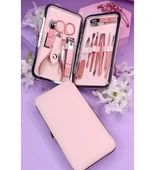 Profesyonel Çantalı Tırnak Bakım Manikür Seti Pembe Renk 12 Parça thumbnail 1