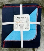 Çift Kişilik Düz Pamuklu Battaniye çift taraflı 200 + 220 lacivert-mavi thumbnail 1