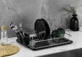 Tek Katlı Krom Bulaşıklık – Dayanıklı Paslanmaz Bulaşık Sepeti, Tepsili, Tabak ve Kaşık Kurutmalık -  (TB-01 E) thumbnail 4