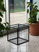 Metal Tel Kasa Sepet  - Depolama Kasası,  Sele Sepet  Siyah 40x40 cm H:20 cm thumbnail 7