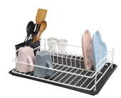 Tek Katlı Beyaz Bulaşıklık – Dayanıklı Paslanmaz Termoplastik Kaplama Bulaşık Sepeti, Tepsili, Tabak ve Kaşık Kurutmalık - TB-01 E thumbnail 4