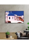 Mavi Beyaz Cam Tablo 4mm Dayanıklı Temperli Cam, Blue White Glass Wall Decor thumbnail 2