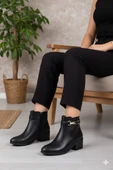 Fort 1092 Rahat Esnek Toka Detaylı Sıcak Astar 4 Cm yüksek Topuk Kadın Bot thumbnail 1