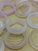 Akik Taşı Yüzük – Sisli Açık Pembe Alacalı –  6mm Kalınlık  (59950) thumbnail 2