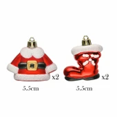 Asılabilir Yılbaşı Yeniyıl Ağacı Süsü Noel Baba Kıyafetleri Christmas New Year Santa Clothes Ornaments thumbnail 3