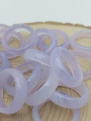 Akik Taşı Yüzük – Sisli Açık Mor Alacalı – Faset Kesim – 6mm Kalınlık  (59918) thumbnail 2