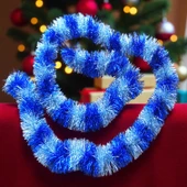 2 METRE METALİK MAVİ GÜMÜŞ YILBAŞI BOYUN SİMİ MAVİ GÜMÜŞ YUMUŞAK BOYUN GARLANDI MAVİ SÜSLEME SİMİ thumbnail 1