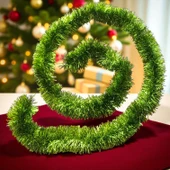 2 METRE METALİK FISTIK YEŞİLİ YILBAŞI BOYUN SİMİ FISTIK YEŞİLİ YUMUŞAK BOYUN GARLANDI SÜSLEME SİMİ thumbnail 1