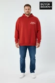 Erkek Büyük Beden Hoodie –Rahat Kalıp Konforlu Unified Baskılı Sweatshirt SPR26BSW968 thumbnail 9