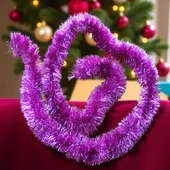 2 METRE METALİK PEMBE YILBAŞI BOYUN SİMİ PEMBE YUMUŞAK BOYUN GARLANDI DEKOR PEMBE SÜSLEME SİMİ thumbnail 1