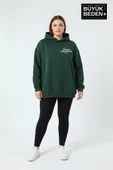 Kadın Büyük Beden Rahat Kalıp Hoodie -Unified Baskılı Kapüşonlu Sweatshirt SPR26BSWK968 thumbnail 9
