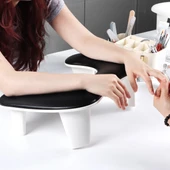 Oval U Tipi Ergonomik Manikür Sehpası Siyah Manikür Kol Desteği U1B thumbnail 2