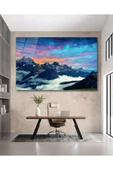 Manzara Dağ Cam Tablo Modern Ev Ofis Salon Hediyelik Büyük Tablo Duvar Dekoru thumbnail 4