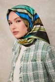 Kare Desenli Twill İpek Eşarp-0920 thumbnail 6