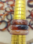 Akik Taşı Yüzük – Kahve Siyah Beyaz Alacalı – Faset Kesim – 6mm Kalınlık  (59920) thumbnail 3