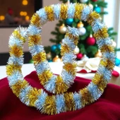 2 METRE METALİK GÜMÜŞ GOLD YILBAŞI BOYUN SİMİ GÜMÜŞ GOLD YUMUŞAK BOYUN GARLANDI GÜMÜŞ SÜSLEME SİMİ thumbnail 1