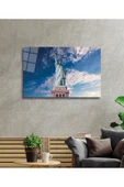 Özgürlük Heykeli Cam Tablo 4mm Dayanıklı Temperli Cam, Statue of Liberty Glass Wall Decor thumbnail 2