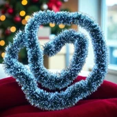 2 METRE MAT YEŞİL BEYAZ KARLI YILBAŞI BOYUN SİMİ YEŞİL BEYAZ KARLI YUMUŞAK BOYUN GARLANDI DEKOR SİMİ thumbnail 1