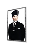 Atatürk Cam Tablo 4mm Dayanıklı Temperli Cam, Atatürk Glass Wall Art thumbnail 1
