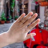 DMT COPPER HOME El Yapımı Örgülü Bakır Yüzük, Antik Rustik Tasarım, Ayarlanabilir, Kırmızı Hediye Kutusu ile, Gaziantep El Sanatları thumbnail 4