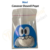 25 Adet Mavi Canavar Desenli Cake Pop & Kurabiye Poşeti-10x15 cm thumbnail 4