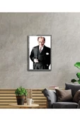 Atatürk Cam Tablo 4mm Dayanıklı Temperli Cam, Atatürk Glass Wall Art thumbnail 2