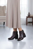 Fort 1094 Rahat Esnek Toka Detaylı Sıcak Astar 4 Cm yüksek Topuk Kadın Bot thumbnail 3