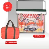Buzluk Termos  Set-20 Lt Kumaş Buzluk Termos (1029 Cooler Box)+7 lt İzolasyonlu Çanta thumbnail 1