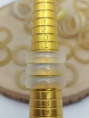 Akik Taşı Yüzük – Sisli Açık Zeytin Alacalı –  6mm Kalınlık  (59948) thumbnail 3