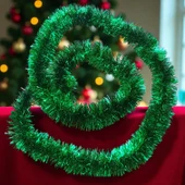 2 METRE METALİK YEŞİL YILBAŞI BOYUN SİMİ YEŞİL YUMUŞAK BOYUN GARLANDI DEKOR YEŞİL SÜSLEME SİMİ thumbnail 1