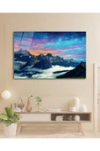 Manzara Dağ Cam Tablo Modern Ev Ofis Salon Hediyelik Büyük Tablo Duvar Dekoru thumbnail 1