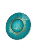 Allah Lafzı Esmaül Hüsna Dini İslami Duvar Dekoru Yuvarlak Cam Tablo 4mm Dayanıklı Temperli Cam thumbnail 1