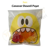 500 Adet Sarı Canavar Desenli Cake Pop & Kurabiye Poşeti-10x15 cm thumbnail 3