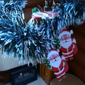 2 METRE VIP KARLI NOEL BABA FİGÜRLÜ YILBAŞI BOYUN SİMİ YEŞİL BEYAZ KARLI YUMUŞAK BOYUN GARLANDI thumbnail 3