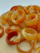 Akik Taşı Kalın Boy Yüzük – Bal Kahve Alacalı –  11*4mm Kalınlık  (59962) thumbnail 1