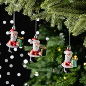 Asılabilir Yılbaşı Yeniyıl Ağacı Süsü Noel Baba Christmas New Year Santa With Gift Ornaments thumbnail 3