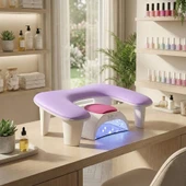 Oval U Tipi Ergonomik Manikür Sehpası Lila Manikür Kol Desteği U1L thumbnail 1