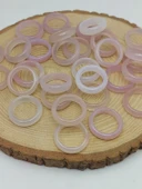 Akik Taşı Yüzük – Sisli Açık Pembe Alacalı –  6mm Kalınlık  (59950) thumbnail 1