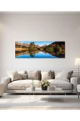 Göl ve Dağ Manzara Panoramik Cam Tablo Hediyelik Büyük Tablo Ev Ofis Dekoru thumbnail 2
