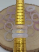 Akik Taşı Yüzük – Sisli Açık Pembe Alacalı –  6mm Kalınlık  (59950) thumbnail 3