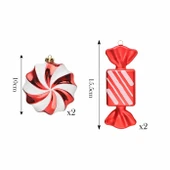 Asılabilir Yılbaşı Yeniyıl Ağacı Süsü Dev Şekerler Christmas New Year Giant Candies Gift Ornaments thumbnail 4