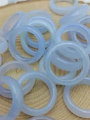 Akik Taşı Yüzük – Sisli Açık Mavi Alacalı –  6mm Kalınlık  (59944) thumbnail 2