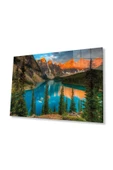 Dağ Yansıma Manzara Cam Tablo 4mm Dayanıklı Temperli Cam Mountain Reflection Landscape Glass Table thumbnail 1