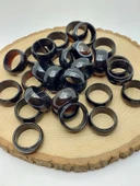 Akik Taşı Kalın Boy Yüzük – Siyah Alacalı –  9*3mm Kalınlık  (59964) thumbnail 2