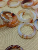 Akik Taşı Yüzük – Sisli Kahve Beyaz Alacalı –  6mm Kalınlık  (59940) thumbnail 4