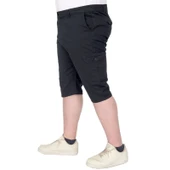 Büyük Beden Erkek Kapri Klasik 21401 Lacivert thumbnail 3