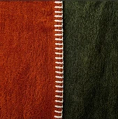 Çift Kişilik Düz Pamuklu Battaniye çift taraflı 200 + 220 yeşil-kırmızı thumbnail 6