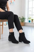 Fort 1093 Rahat Esnek Toka Detaylı Sıcak Astar 4 Cm yüksek Topuk Kadın Bot thumbnail 2